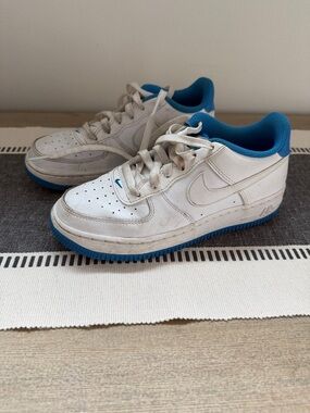 Nike Air Force One Sneakers with Blue Accents